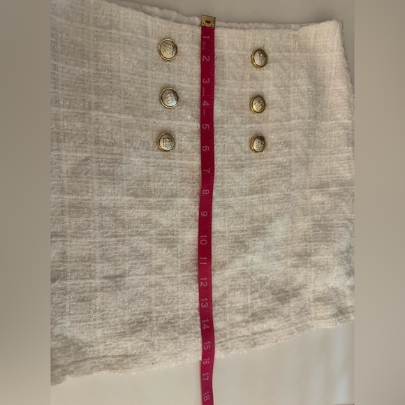 NWOT white tweed high waisted skirt, size large - Picture 5 of 7